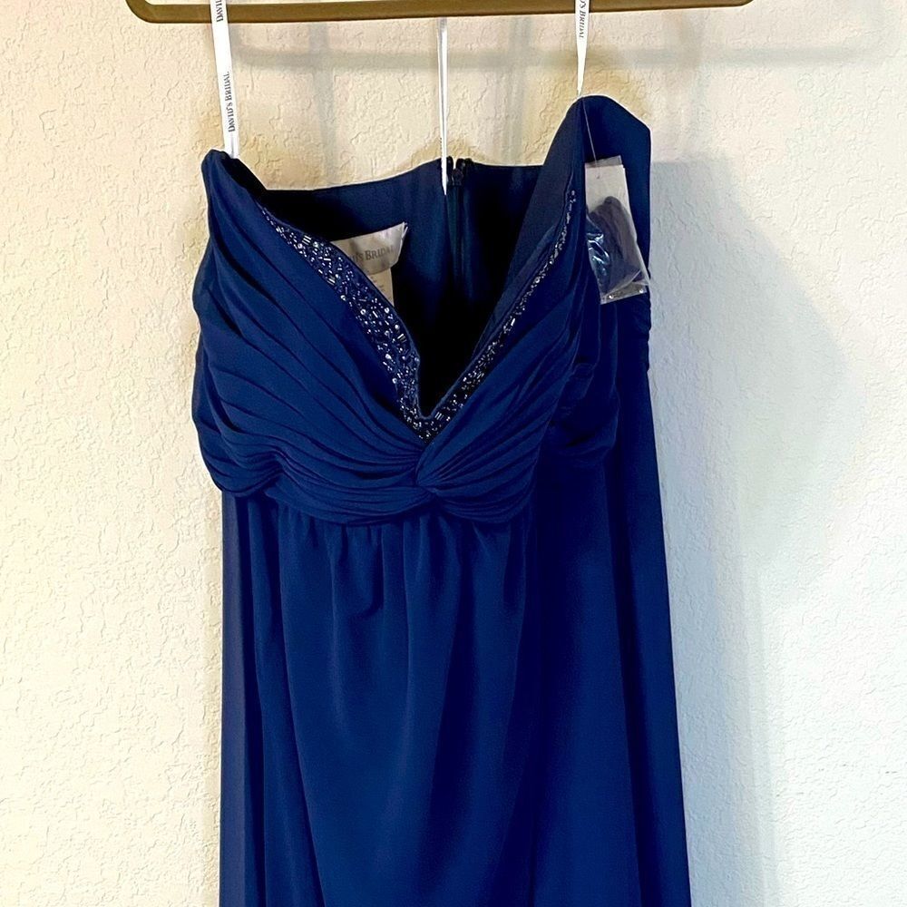 David's Bridal  Strapless Sheer Chiffon Dress - Picture 2 of 9